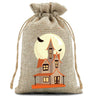 10pcs10X15cm Halloween Linen Drawstring Gift Bag Trick or Treat Party Children's Small Gifts Candy Packaging Storage Bag