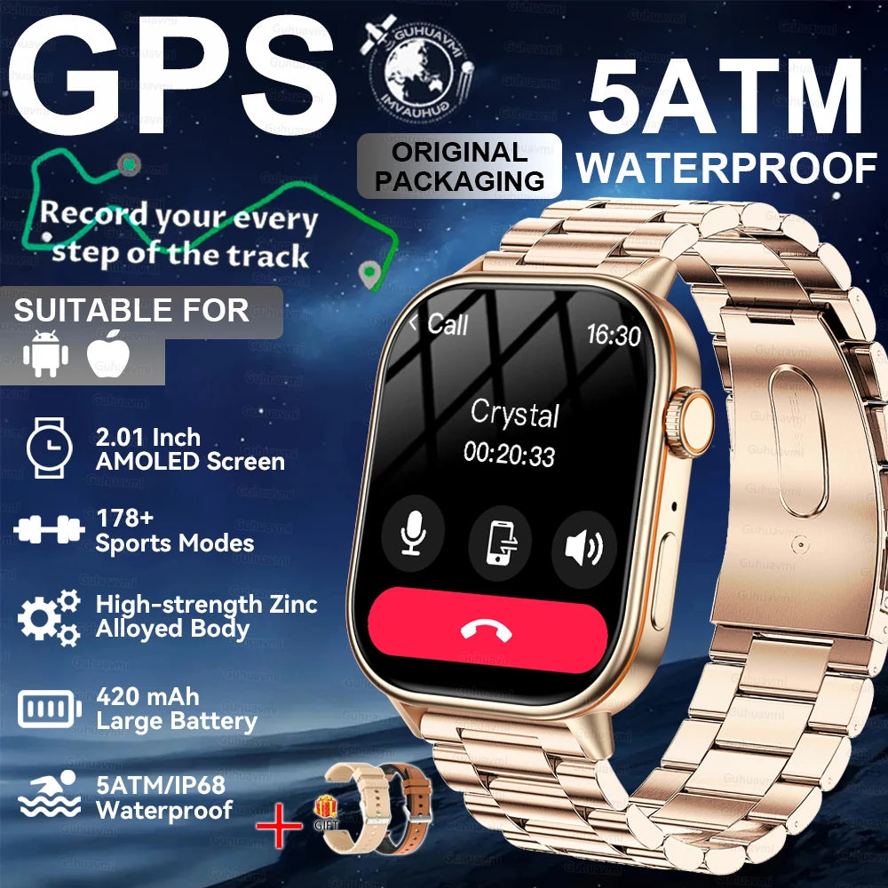2026New Military Dual-band GPS Smart Watch Compass IP68K Waterproof Bluetooth Call Heart rate Sports Smart Watch For IOS Andriod