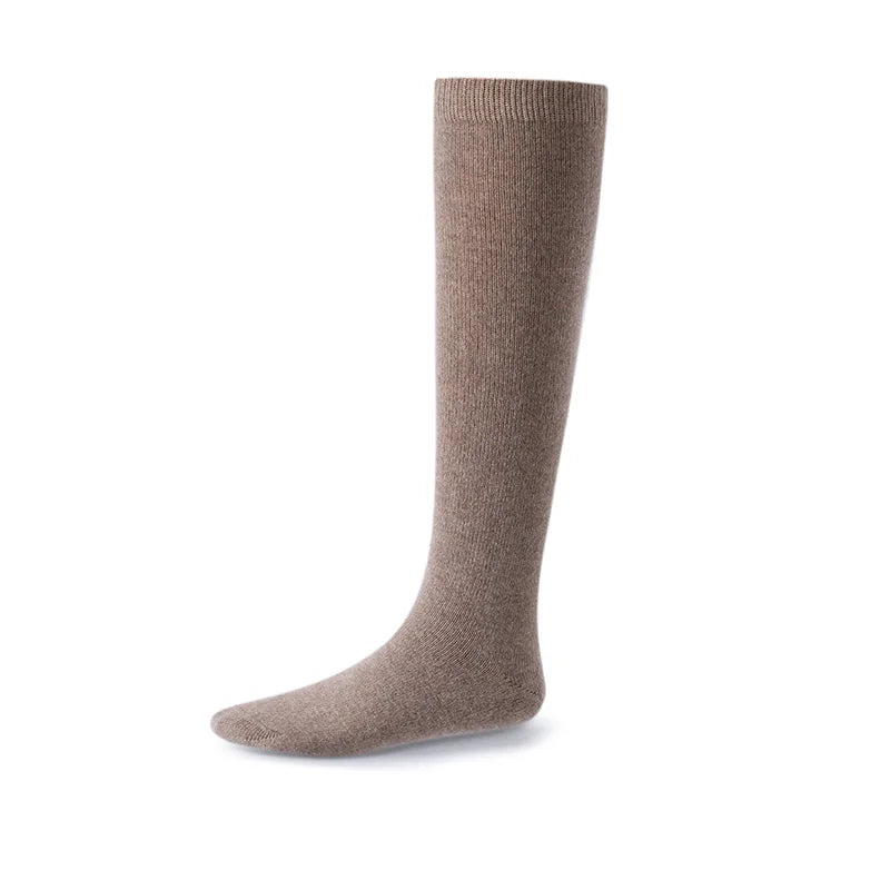 100% Pure Cashmere Women's Thick Autumn and Winter Mid Length Socks, Warm Leg Socks, Cold Resistant Leg Protection