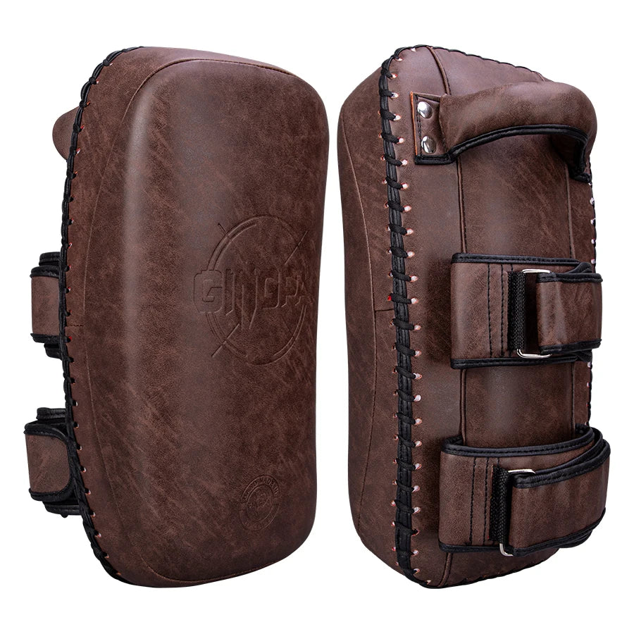 1kg Retro Top Quality KickBoxing Curved Pads Muay Thai Kick Boxing MMA Mitts Target TKD Karate Focus Pad Durable Foot Target