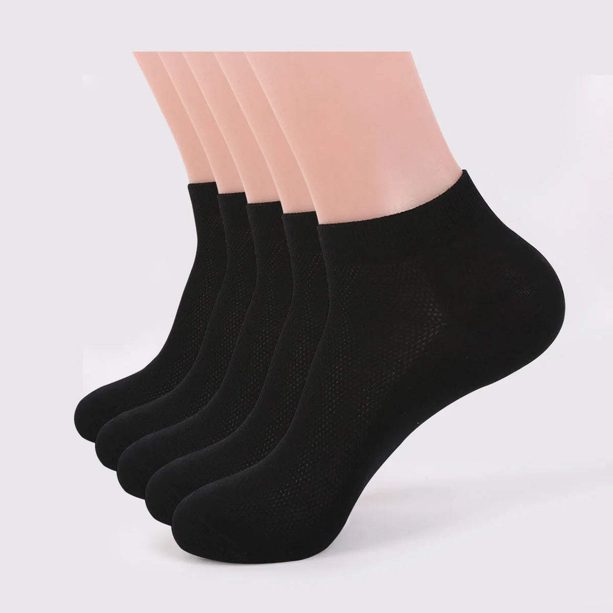 5 Pairs Women Summer Mesh Ankle Athletic Running Socks Black&White&Gray Thin Low Cut Socks Breathable No Show Sports Men Socks