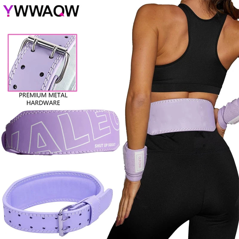 Weight Lifting Belt Leather Foam Padded Back Support Gym Waist Belt for Bodybuilding Squat Weightlifting Belt MenWomen