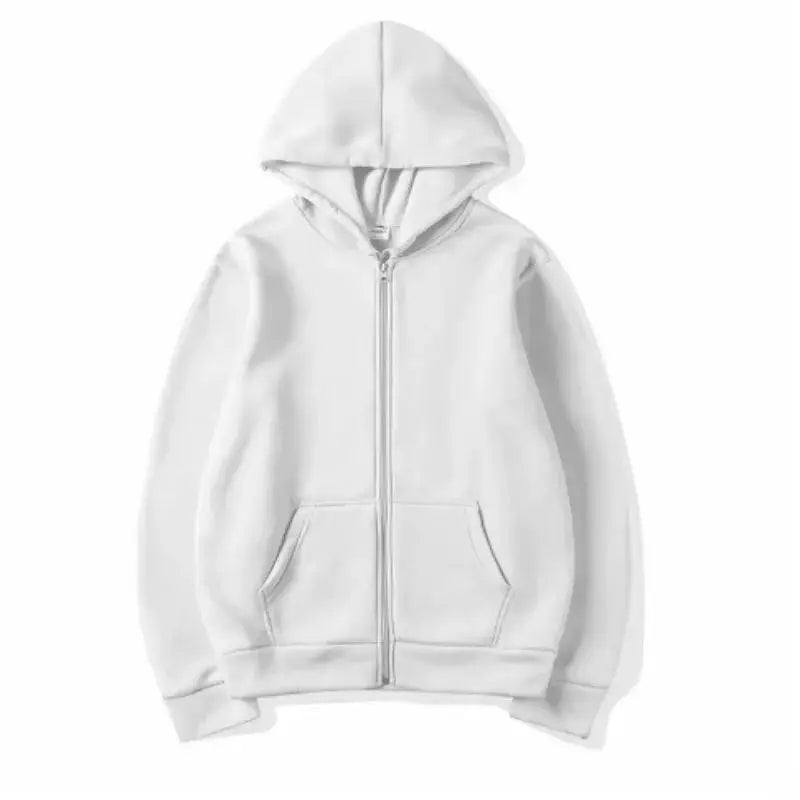 Solid Color Zipper Hoodies Womens Autumn Casual Sportswear Y2K Comfortable Long Sleeved All-Match Pocket Oversized Hoody