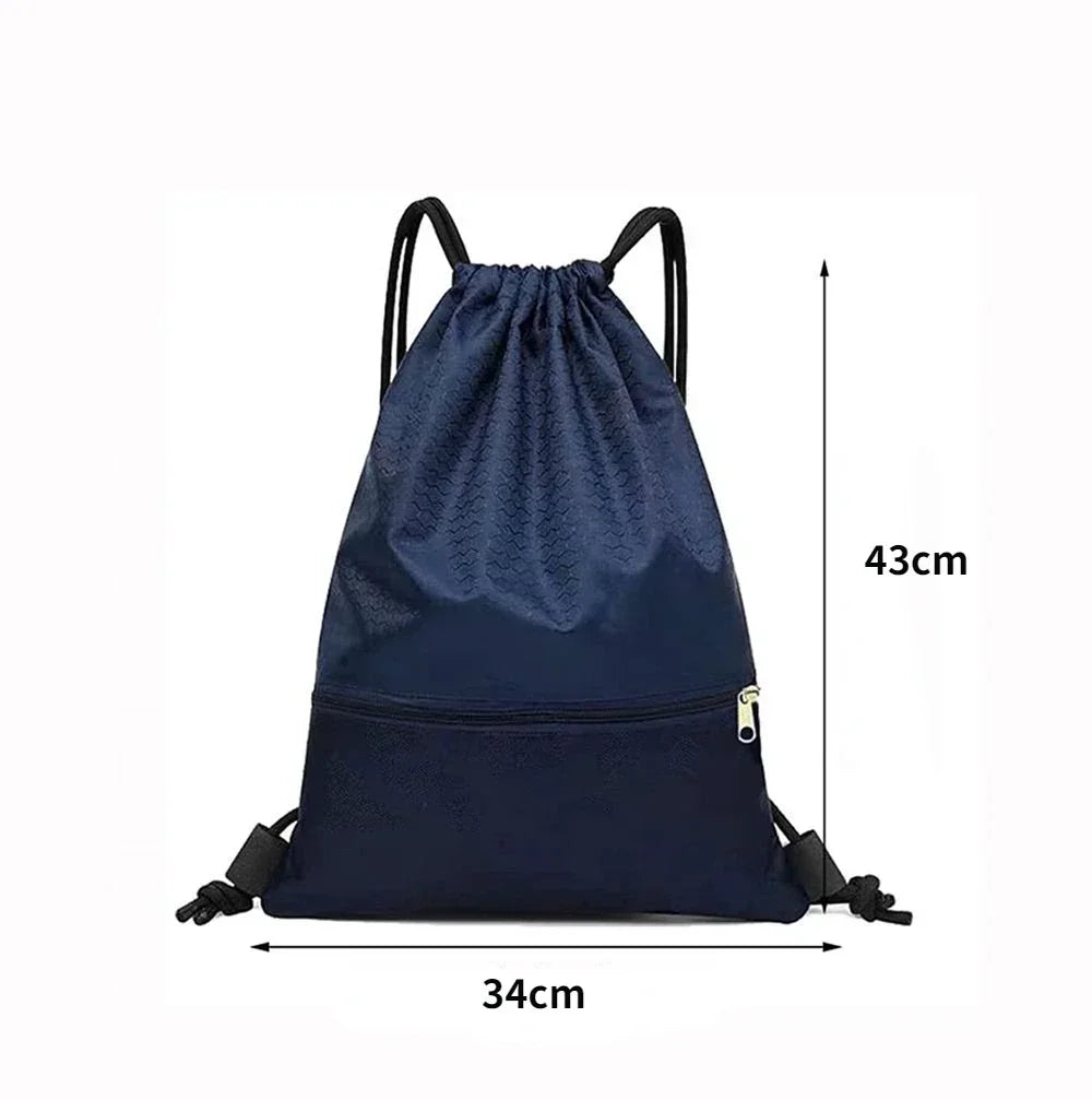 Outdoor Sport Drawstring Pocket Simple Backpack Men's and Women's Fitness Backpack Lightweight Basketball Bags Oxford Zipper Bag