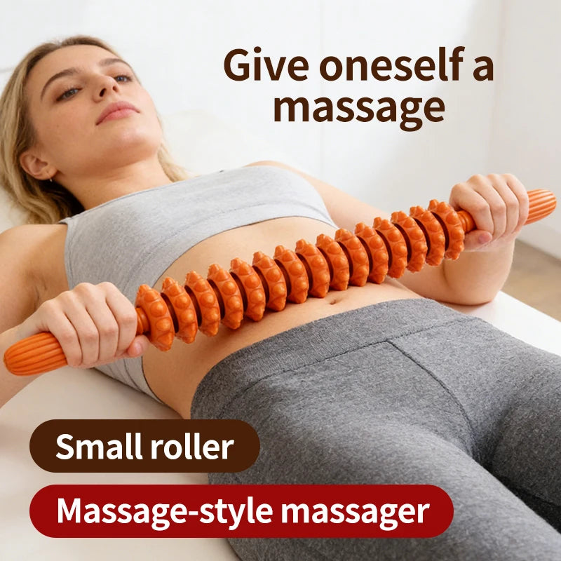 Rolling massage device, handheld rolling massage stick, suitable for the back, abdomen, and overall muscle relaxation