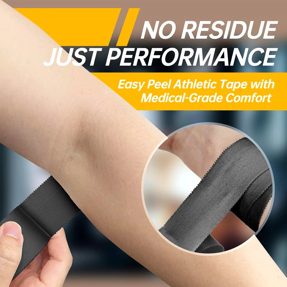 1 Roll OK TAPE Pre Wrap Tape - Athletic Foam Underwrap for Sports, Protects Ankles Wrists Hands and Knees, Black