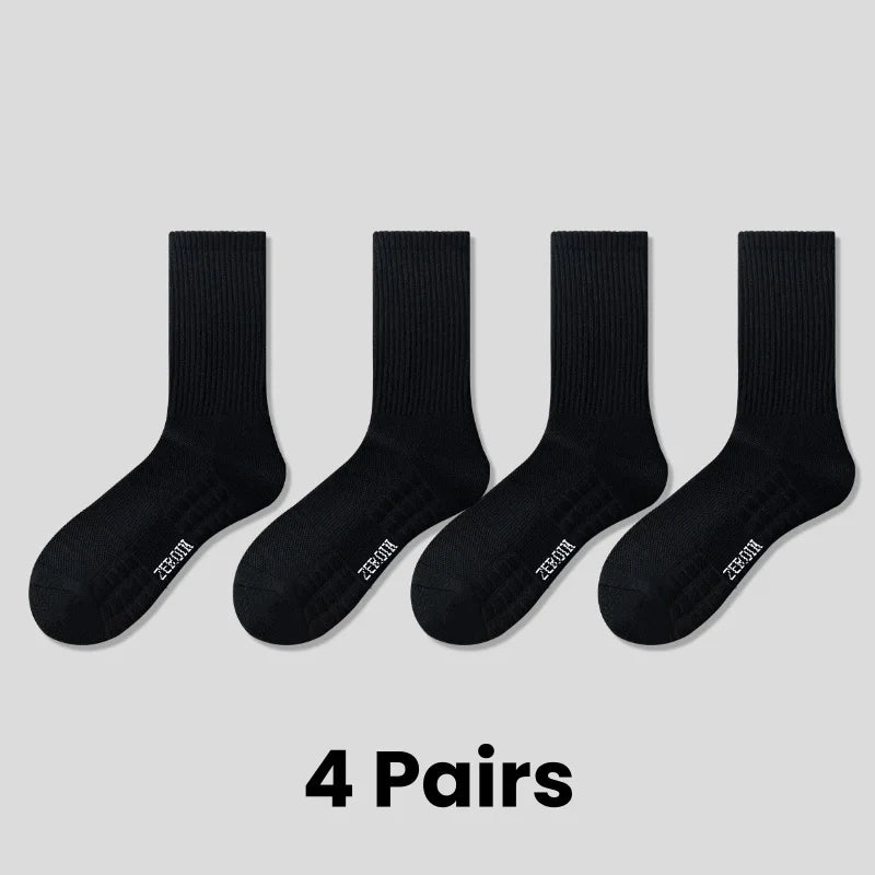 Men's Thick Bottom Sweat Absorbing and Breathable Sports Socks with Bottom Cushion for Running Professional Sports Men's Socks