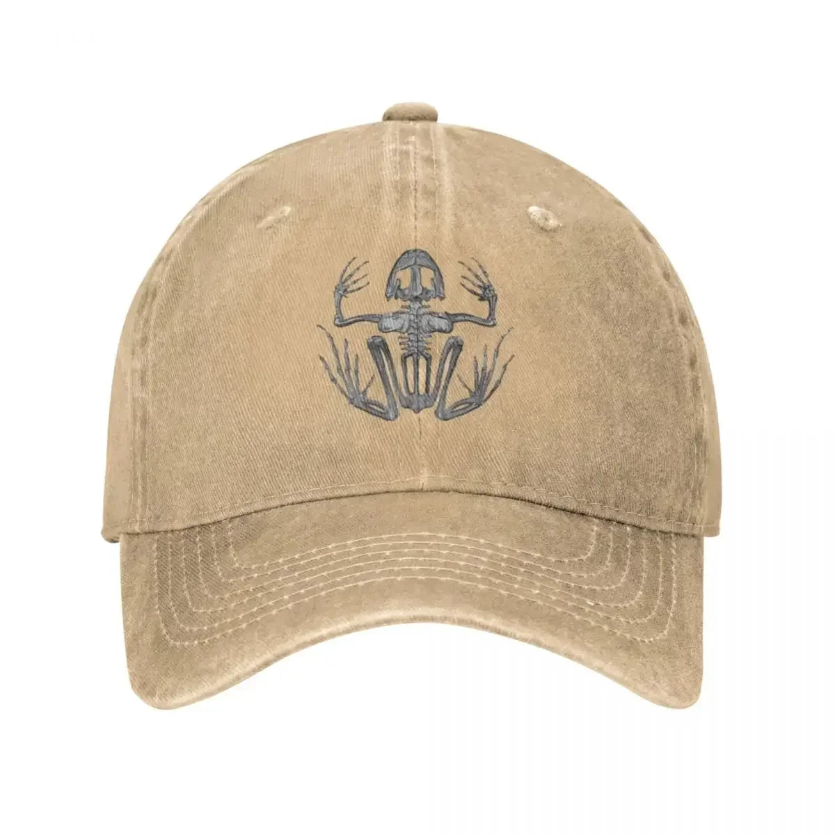 Frog Skeleton Baseball Caps Snapback Washed Denim Hats Outdoor Adjustable Casquette Streetwear Baseball Cowboy Hat for Unisex