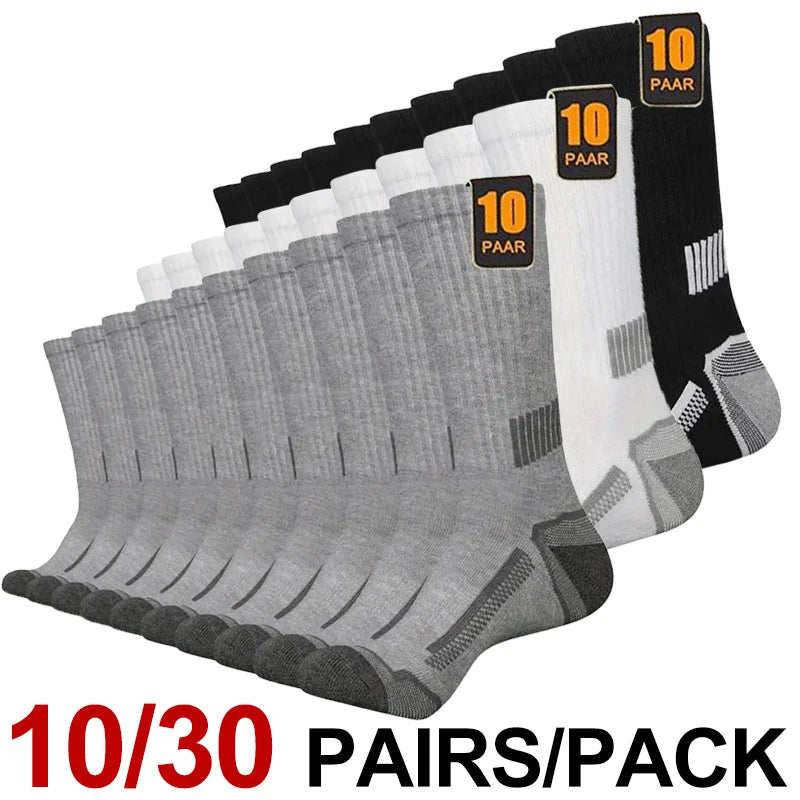 10/30 Pairs Neutral Solid Color Round Neck Socks Spring Summer Sweat Absorbing Breathable Comfortable All-season Sports Socks
