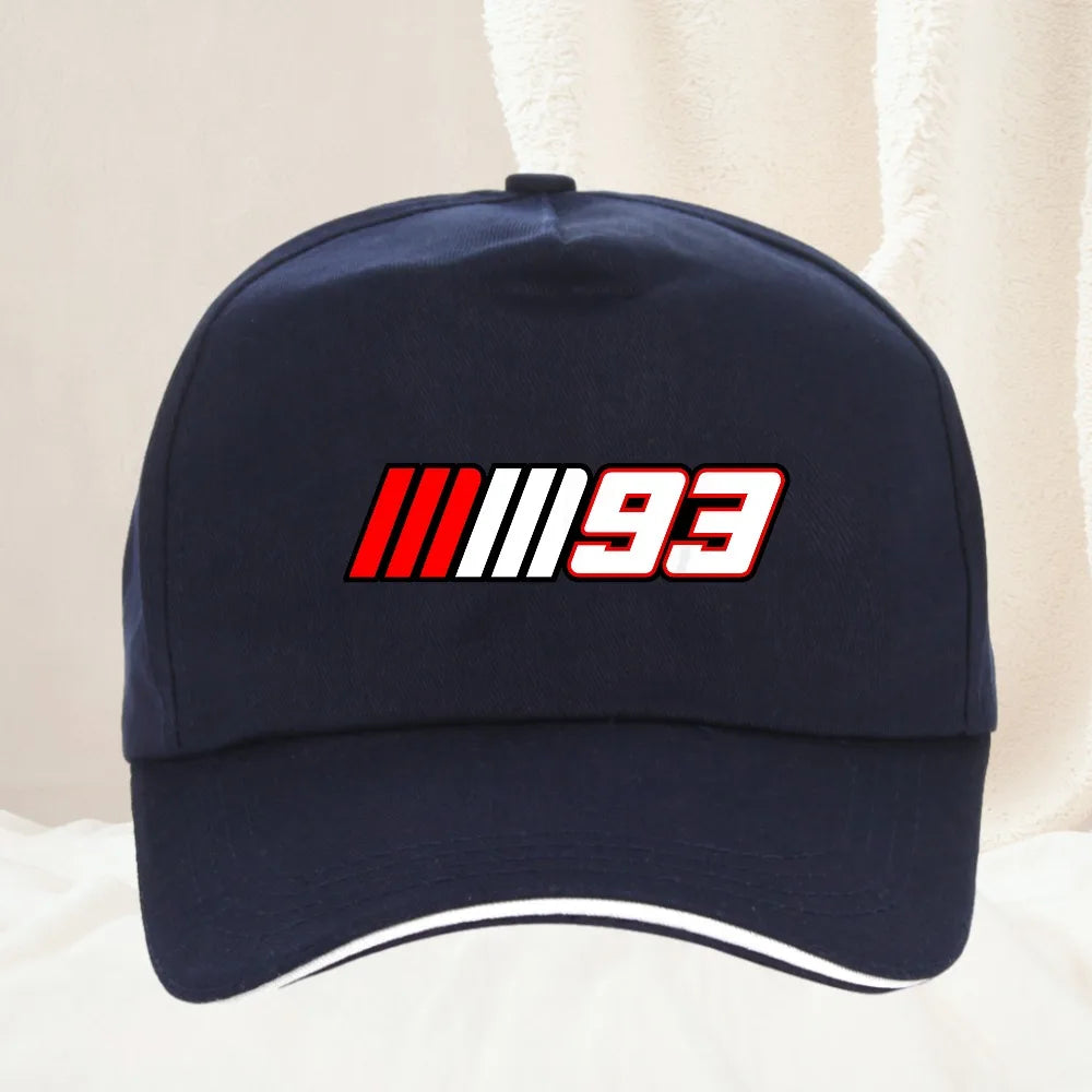 Summer Motorcycle Race Car No. 93 Printed Baseball Cap Fashion Leisure Sports man racing hat Adjustable Golf hats