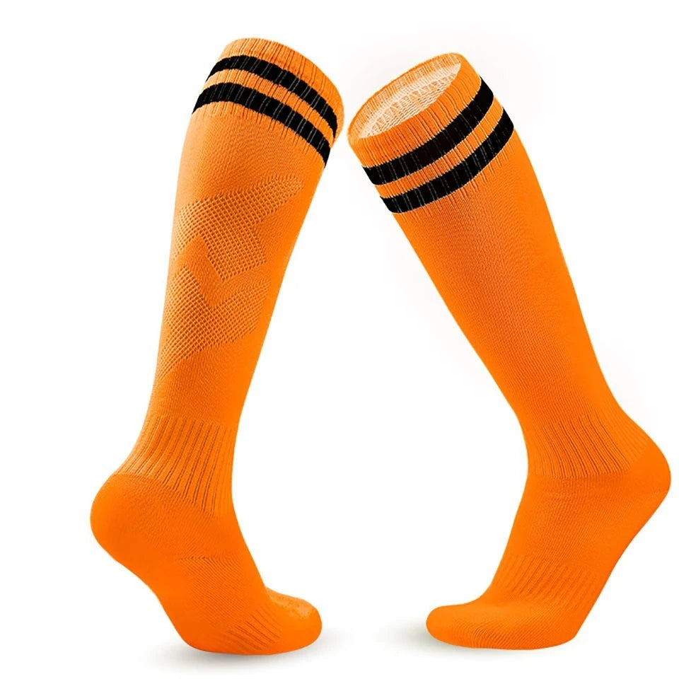 Loogdeel 1 Pair Soccer Socks Stretchy Compression Knee High Tube Socks Football Athletic Socks for Men Women Teens Kids