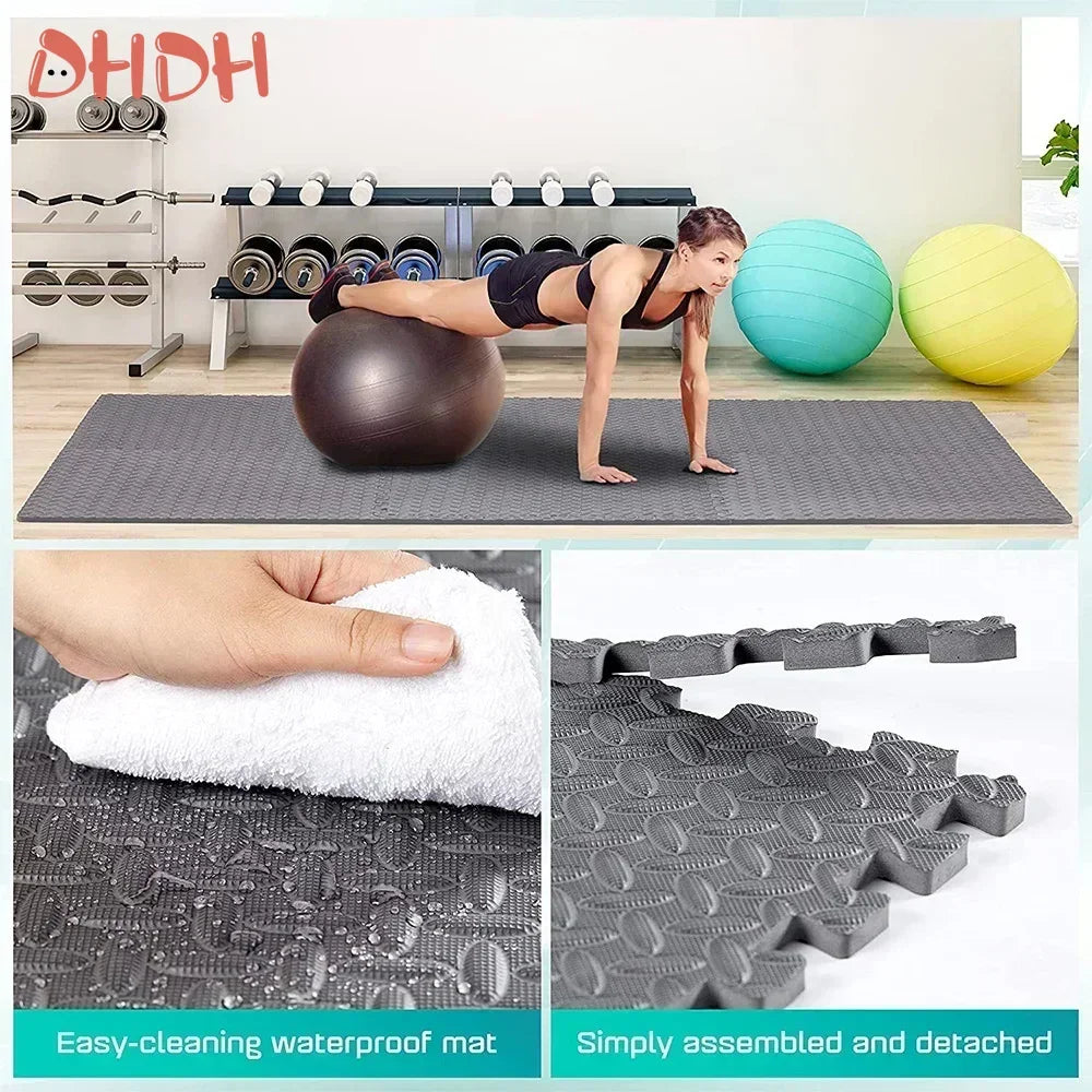 4~20Pcs Puzzle Fitness Mat, Eva Interlocking Foam Floor Tiles for Home Gym, Home Gym Equipment Mat, Non-Slip Floor Mat for Kids