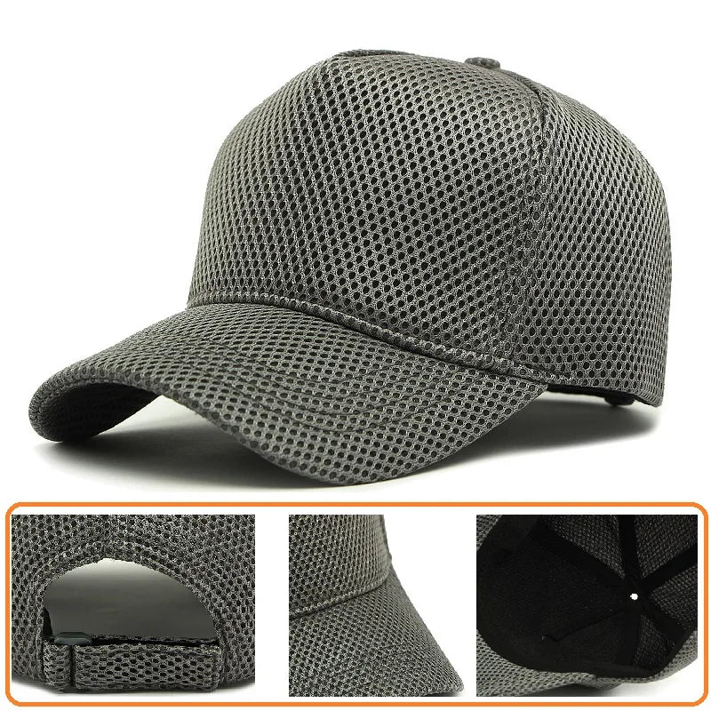 Men Women Oversize XXL 100% Cotton Baseball Cap, Large Hat for Big Heads 56-63cm (23.5'-25.5'), Adjustable Plain Dad Cap