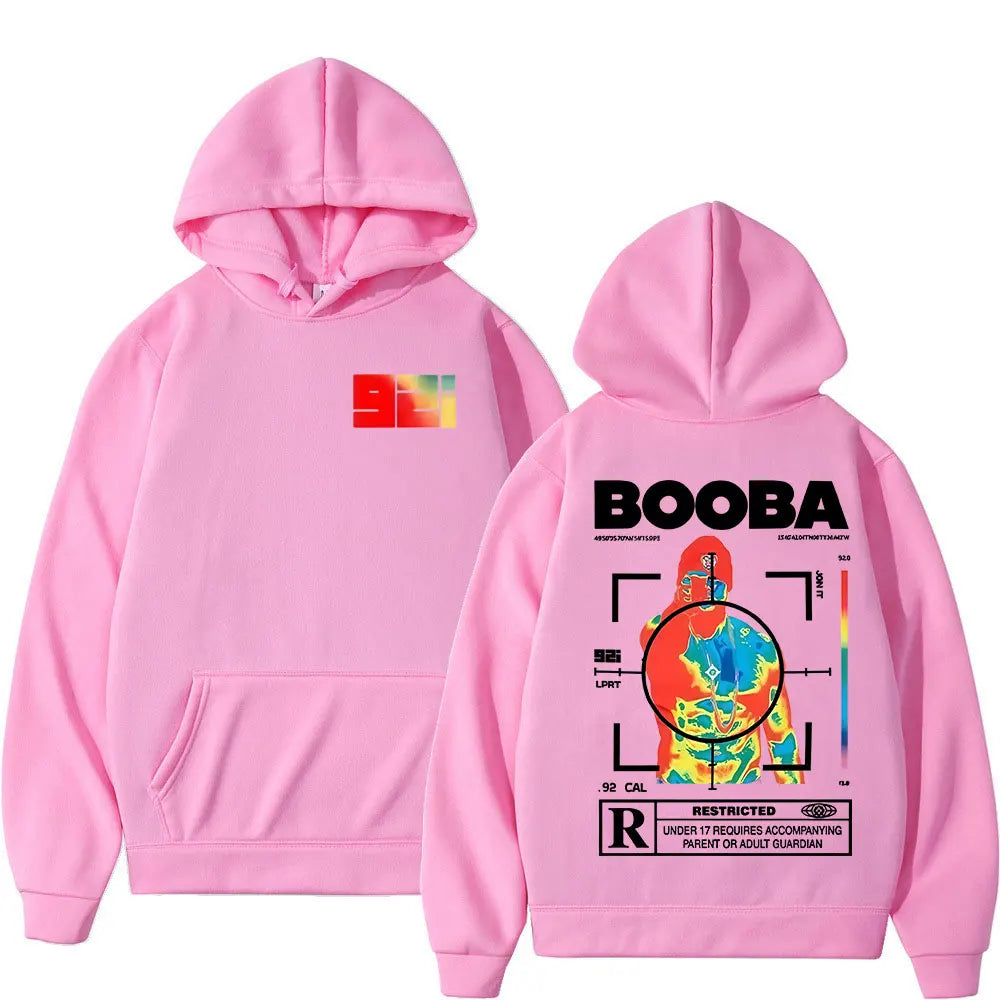 France Rapper BOOBA B2O Tour 2025 Hoodies Men's Retro Style Hip Hop Long Sleeves Hooded Sweatshirts Clothing Oversized Pullover