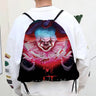 Horror Film I-It P-Pennywise Clown Drawstring Bags Sports Backpack Gym Sackpack Water Resistant String Bag For Cycling