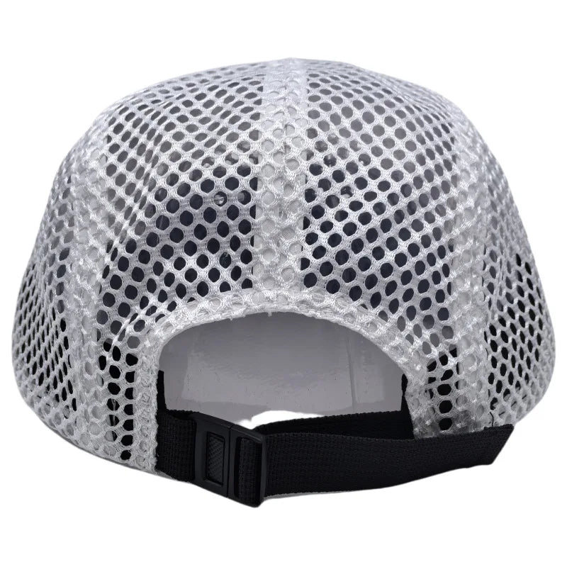 5 Panel Mesh Trail Running Cap Quick Dry Breathable Baseball Hat Adjustable Unisex Outdoor Sports Cycling Hiking Camping Sun Cap