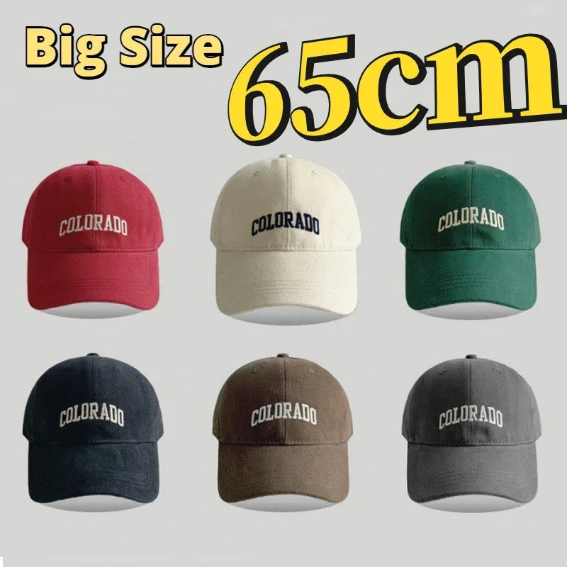 2025 Autumn Plus Size 60-65cm Baseball Caps Man 55-60cm Summer Popular Sport Hats Ladies Soft Cotton Sun Cap Big Head