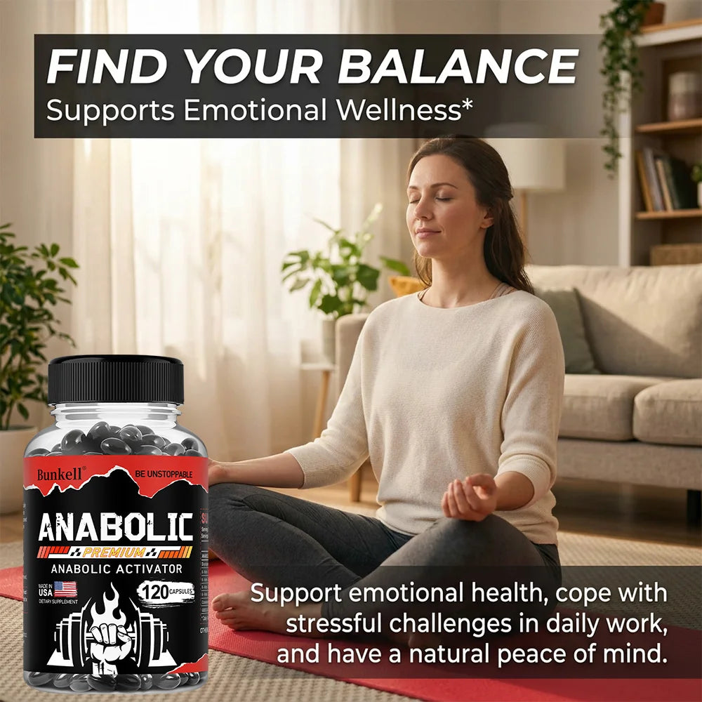 Men’s Muscle Builder Capsules, Lean Muscle Growth, Strength, Endurance, Recovery, Metabolism & Abs Support, 30/60/120 Capsules