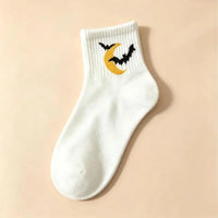 1 Pairs Autumn Personality Fun Halloween Funny Unisex Mid Tube Socks Trend Versatile Sweat Absorbing Niche Design Socks