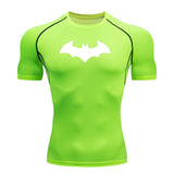 Bat Printed Men's Tight T-Shirt Running Compression T Shirt Gym Fitness Jogging Short Sleeve Male Casual Tops