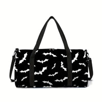 White Bat Black Large Capacity Luggage Bag for Boy and Girls Best Gifts 2D Flat Cartoon Travel Duffels Hand Bag for Children