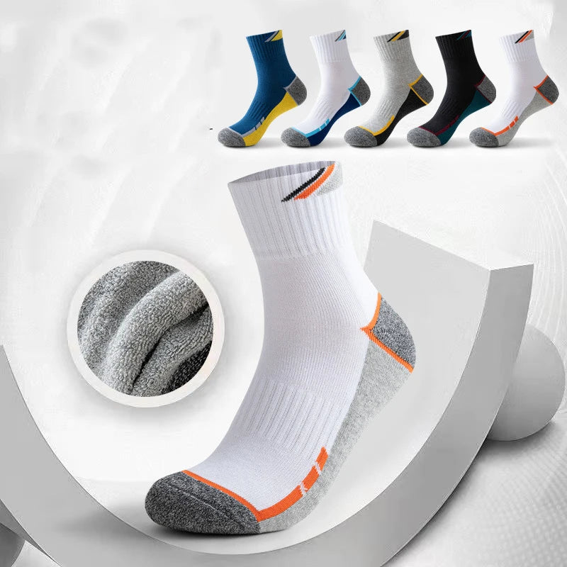 Professional Tennis Cotton Socks Towel Bottom Sports Color Matching Elite Men's Tube Business Running Basketball Socks Thickened
