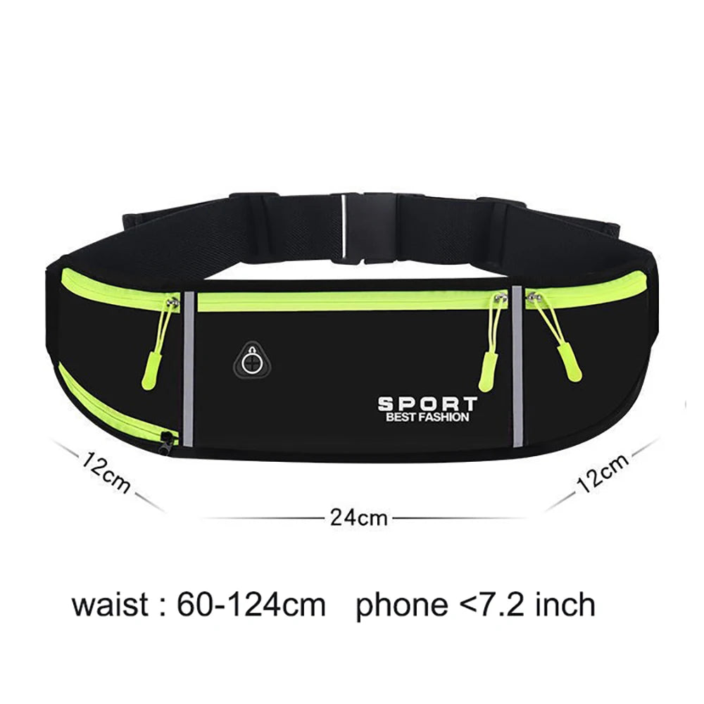 Running Belt Waist Bag with Water Bottle Holder Sports Fanny Pack Women Men Hydration Phone Holder Pouch Banana Bag