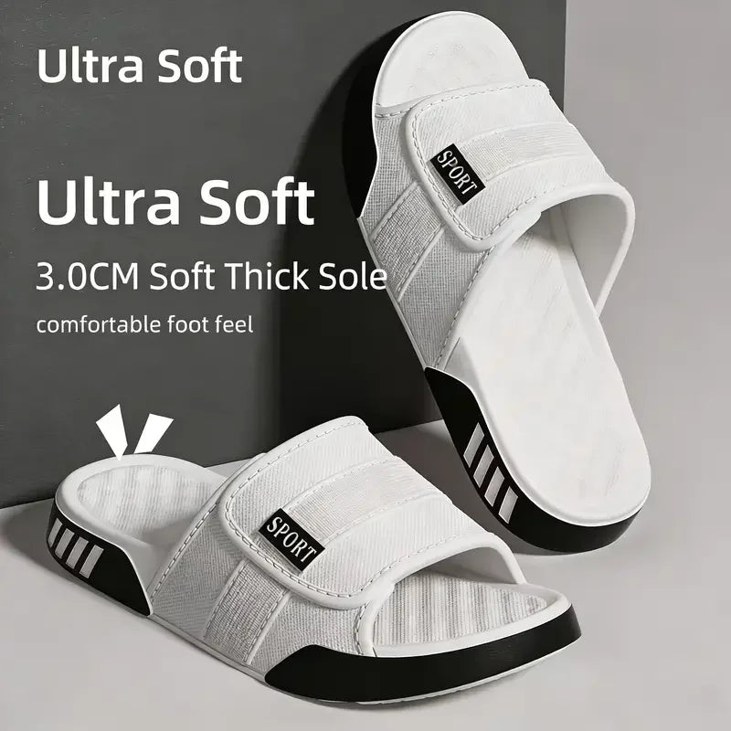 Plus Size Men Sporty EVA Cloud Slides 3.0cm Thick Sole Non Slip Sandals Ultra Soft Cushion Open Toe Summer Gym Beach Pool Slippe