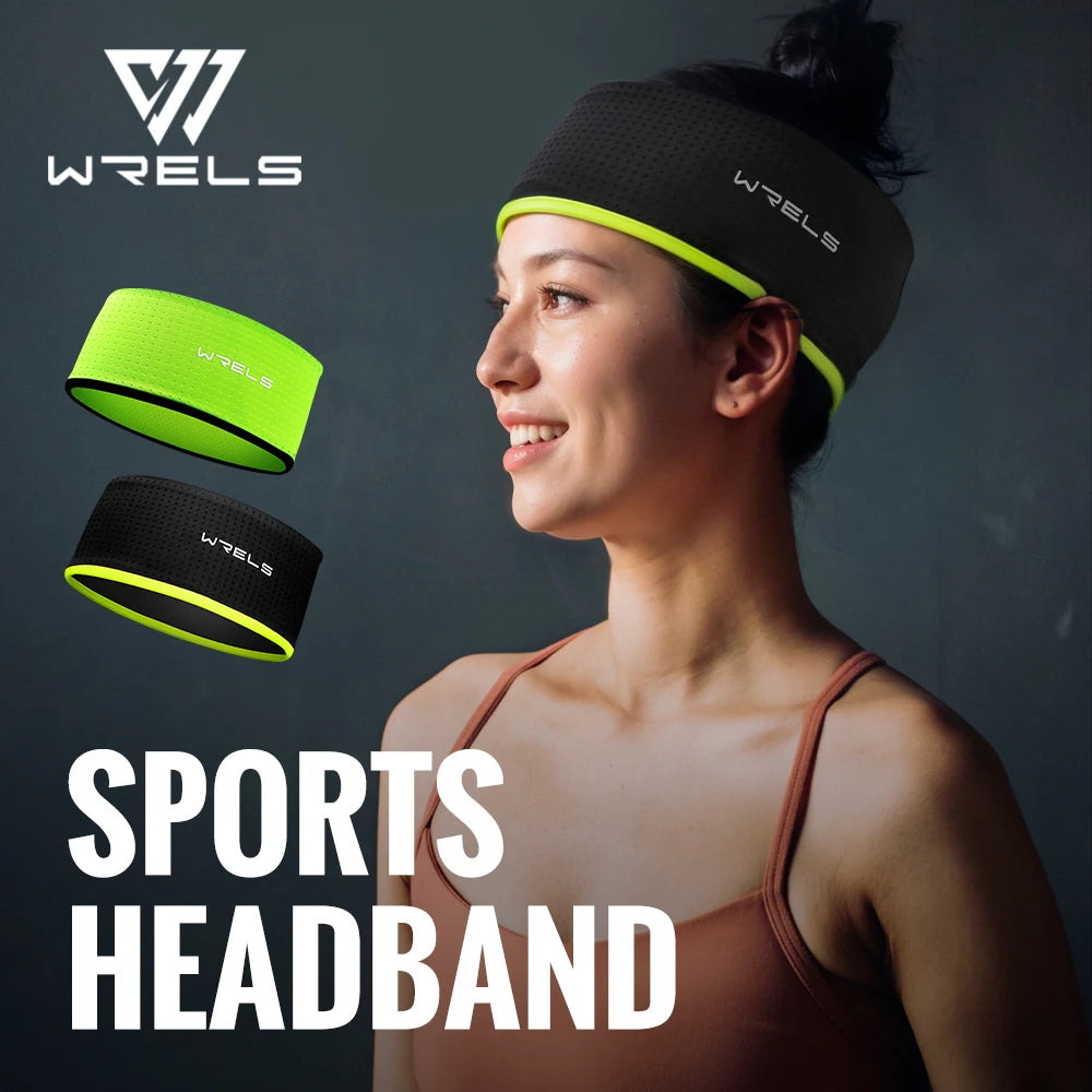 WRELS Sports Headband Sweatband Elastic Gym Fitness Running Basketball Yoga Breathable Quick-dry Absorbent  Widen Hairband
