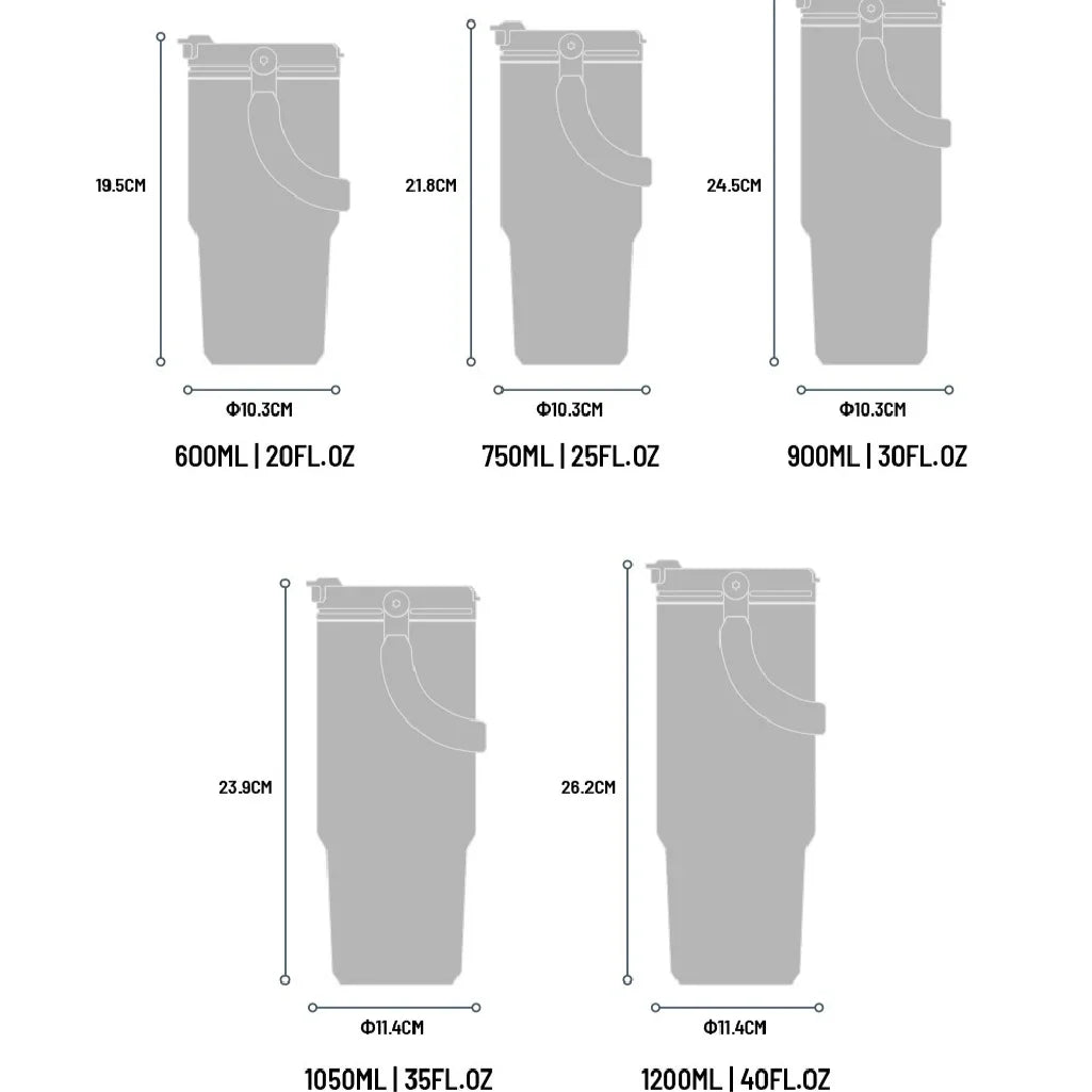 Tyeso Large-Capacity Thermoses Handle Vacuum Cup Dual-Drink Coffee Mug Stainless Steel Ice Cup Car Bottle Hot Cold Retention
