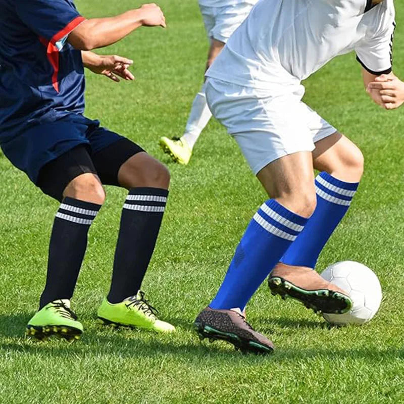 Loogdeel 1 Pair Soccer Socks Stretchy Compression Knee High Tube Socks Football Athletic Socks for Men Women Teens Kids