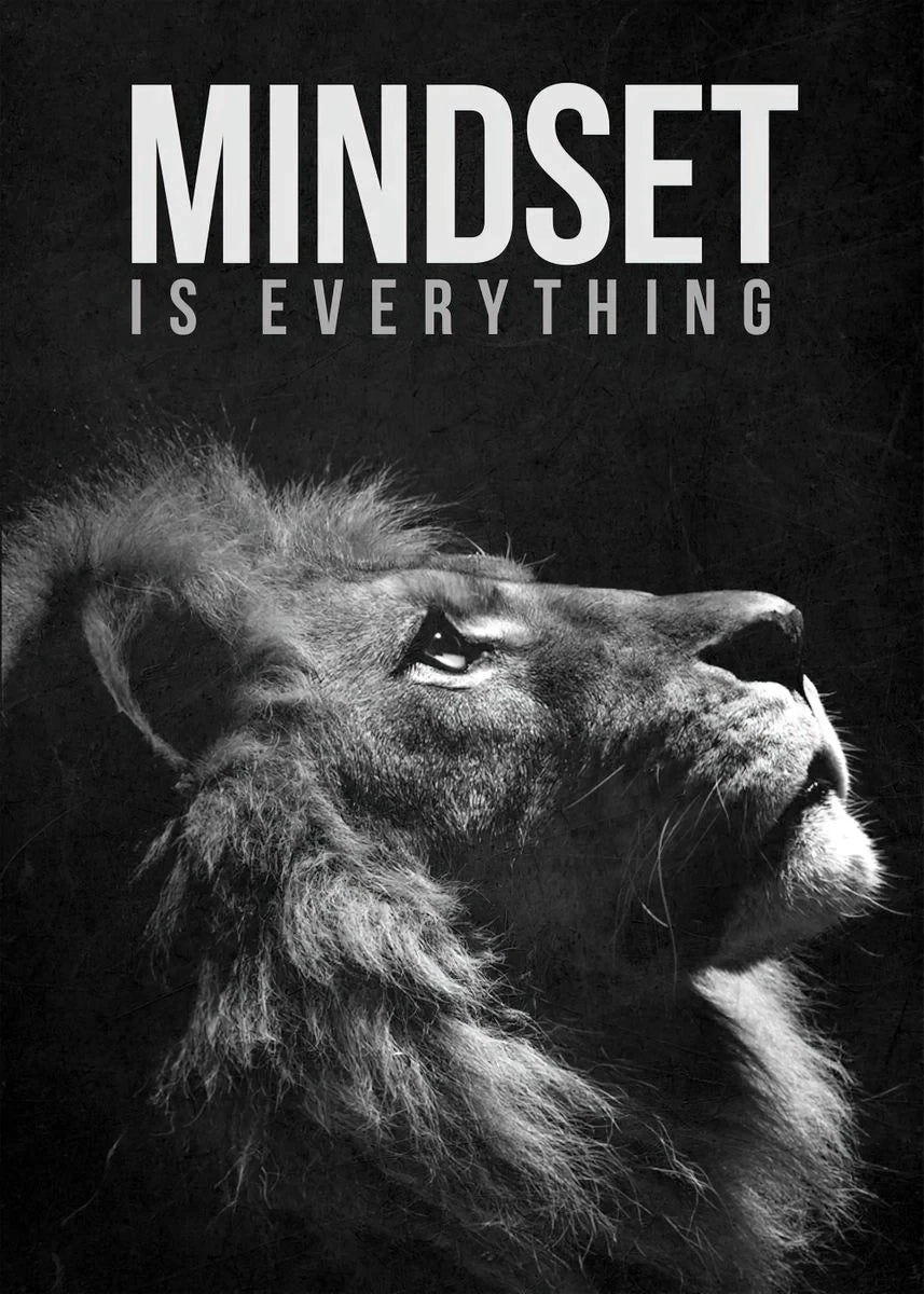 Motivational Quotes Success Canvas Poster Lion Mindset Is Everything Poster Wall Art Print Painting Office Living Room Decor