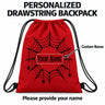 Halloween Trick Or Treat Drawstring Backpack, Personalized Custom Name Spider Web Print Sack, Lightweight Candy Carry Bag