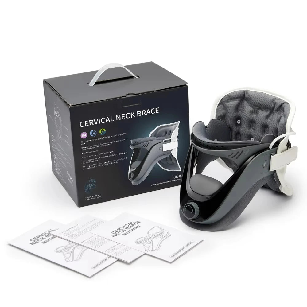 Cervical Traction Device Lightweight and Adjustable Neck Brace Support Stretcher with Built-in Airbag for Pain Relief Relaxation