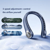Lenovo Portable Neck Fan Bladeless USB Rechargeable Silent Cooling Fan Hands Free Wearable Long Battery Life Mini Travel Fan