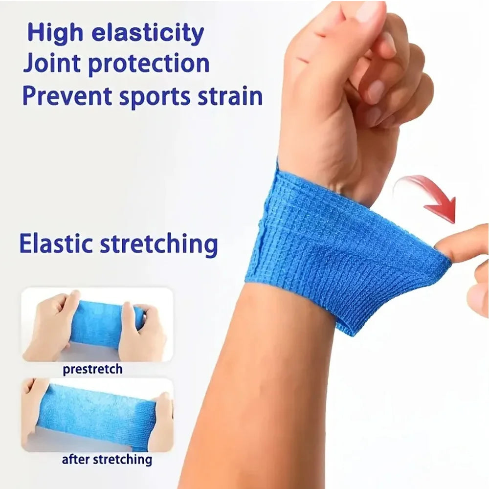 1/4/10pcs Elastic Self-Adhesive Athletic Tape Bandage 5cmx4.5m Non-Woven Universal Fit for Sports Foot Support Joint Protection