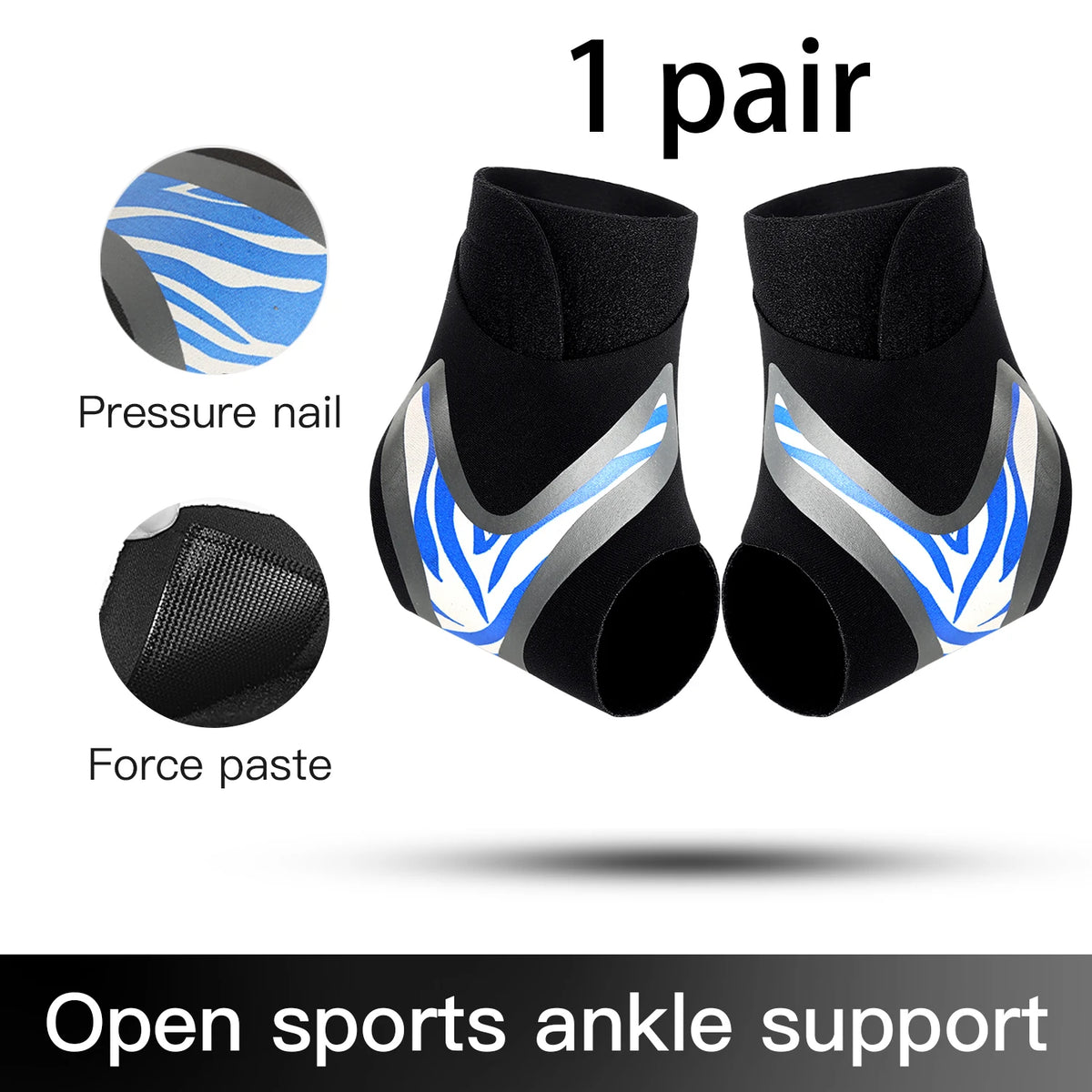 2PC Adjustable Ankle Support Pad Ankle Sleeve Pressure Anti-Spinning Elastic Breathable Support Fitness Sports Safety Prevention