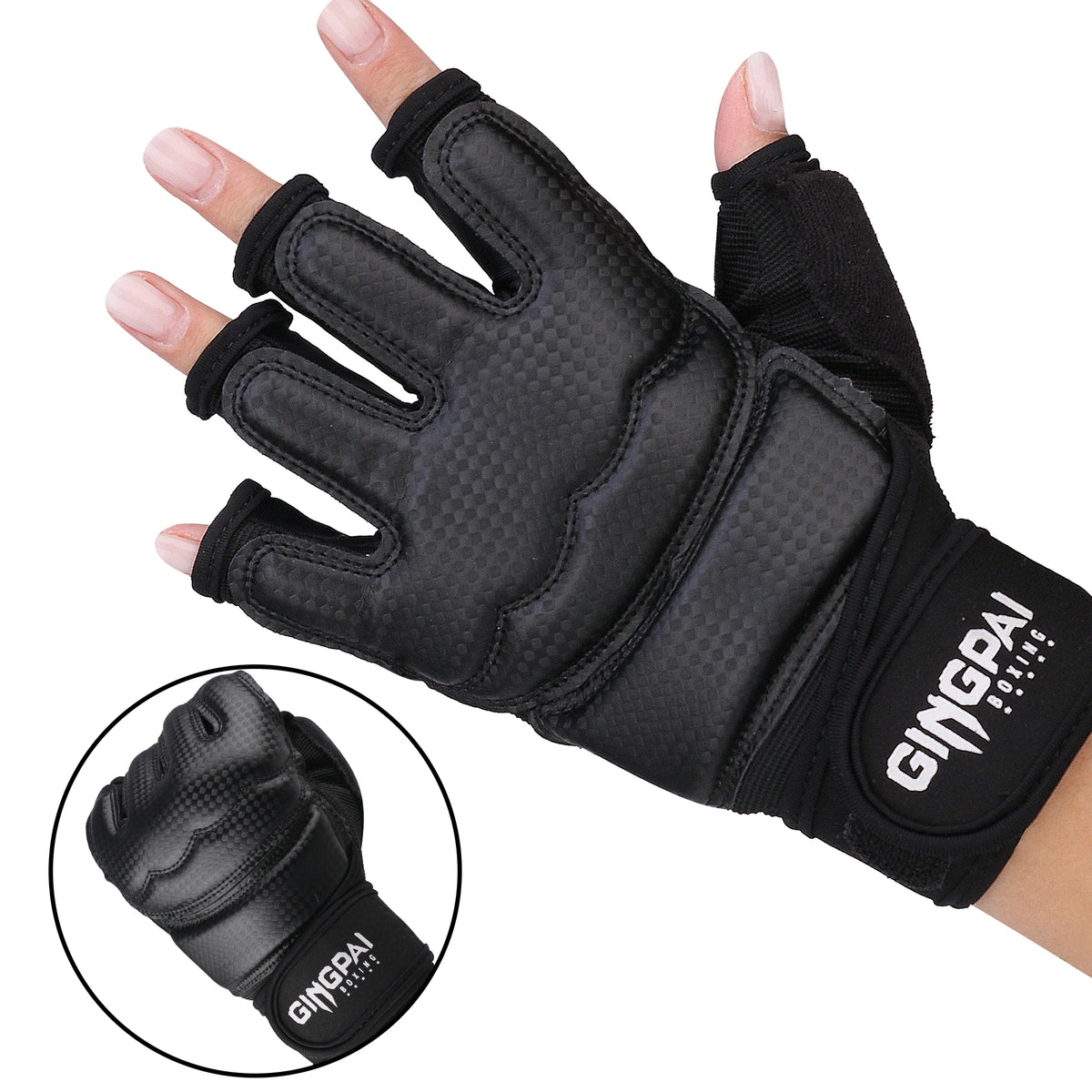 New Adult Kids Children Half Finger Boxing Gloves Mitts Sanda Karate Sandbag Taekwondo Protector Gloves Semi-Finger MMA Gloves