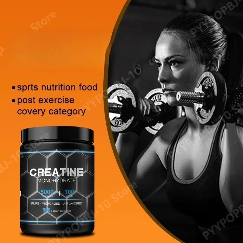 Creatine Monohydrate Powder 500g Unflavored Micronized Supplement for Workout Recovery Muscle Support Men Women