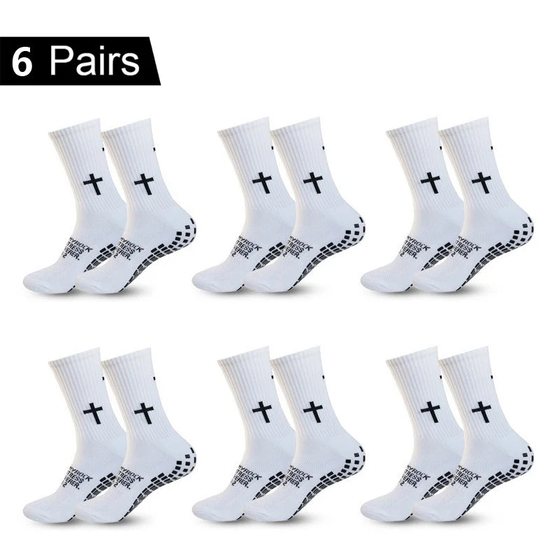 6 Pairs New Men Women Sports Football Socks Tube Wear-resistant Non-slip Outdoor Sports Cycling Socks Soccer Basketball Socks