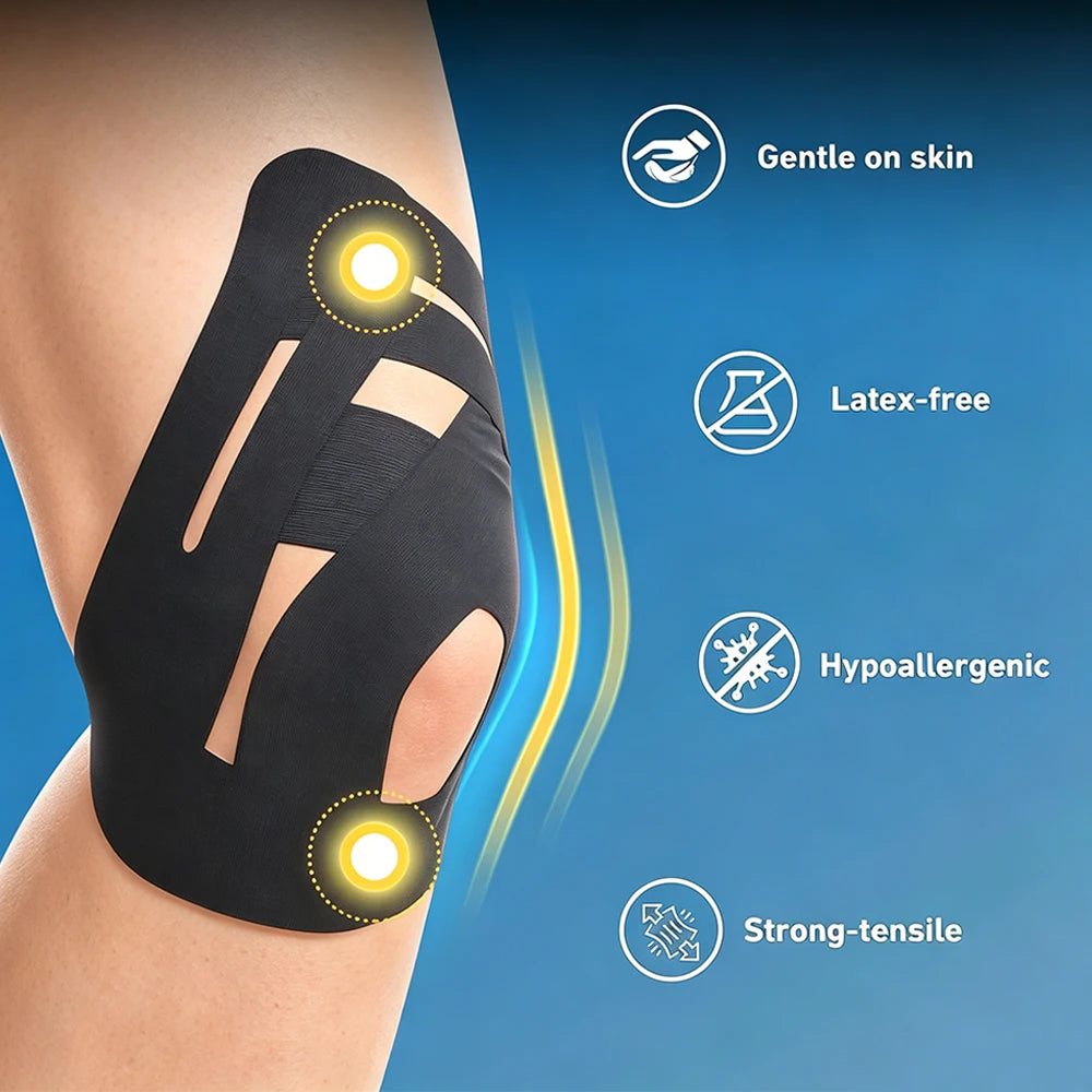 10-50PCS Knee Precut Kinesiology Tape, Elastic Compression Athletic Tape, Knee Brace Tape for Sports Muscle Joint Support