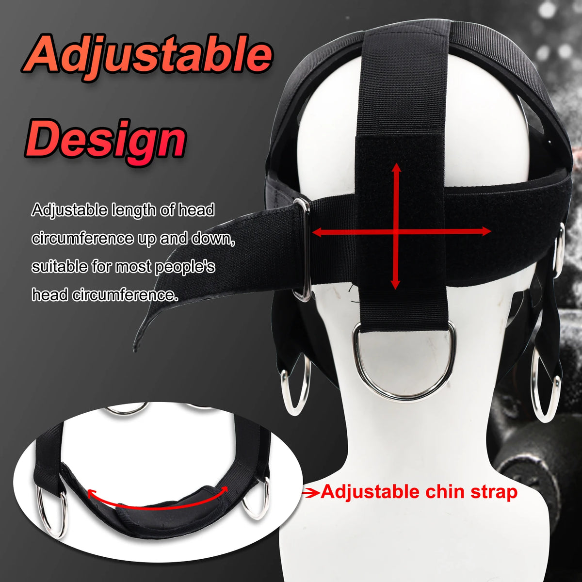 Neck Head Harness Weight Lifting Training with Resistance Bands, Door Anchor and Chain, Full Range Muscle Workout