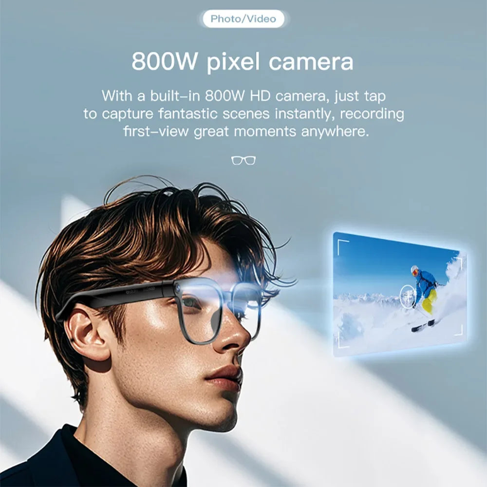 8MP HD Camera Smart Glasses AI Translation VR Bluetooth Call Lenses WiFi Transfer 1080P Video Recording Sunglasses for Man 2026