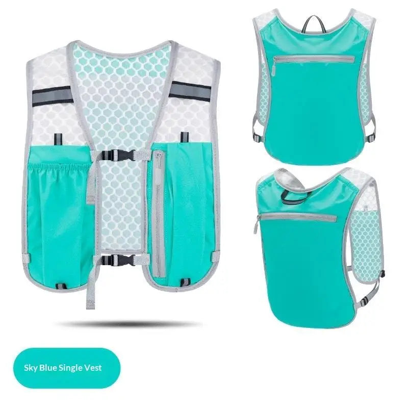 【AN】【AN】New Running Water Bottle Storage Vest Lightweight Running Vest Reflective Hydration Water Chest Pack With Phone Holder