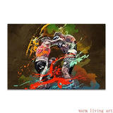 Boxing Dumbbell Fitness Art Poster Canvas Wall Print Home Gym Decor Motivational Picture for Men Women Muay Thai Weightlifting