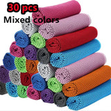 1-100 pcs Sport Towel with Mini Silicon Gel Set Portable Cold Towel Fitness Sport GYM Running Outdoor Quick Dry Cool Towel