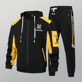 Men's High-End Fashion Zipper Cardigan And Pants Two-Piece Set Casual Sportswear Spring Autumn Printed Commuting Outfit