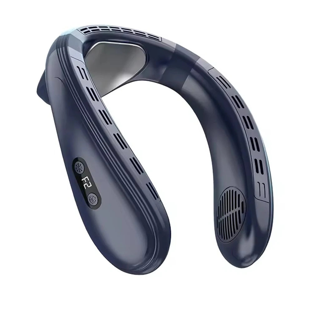 Semiconductor Cooling Portable Neck Air Conditioner Bladeless Rechargeable Neck Fan Personal Wearable Cooler