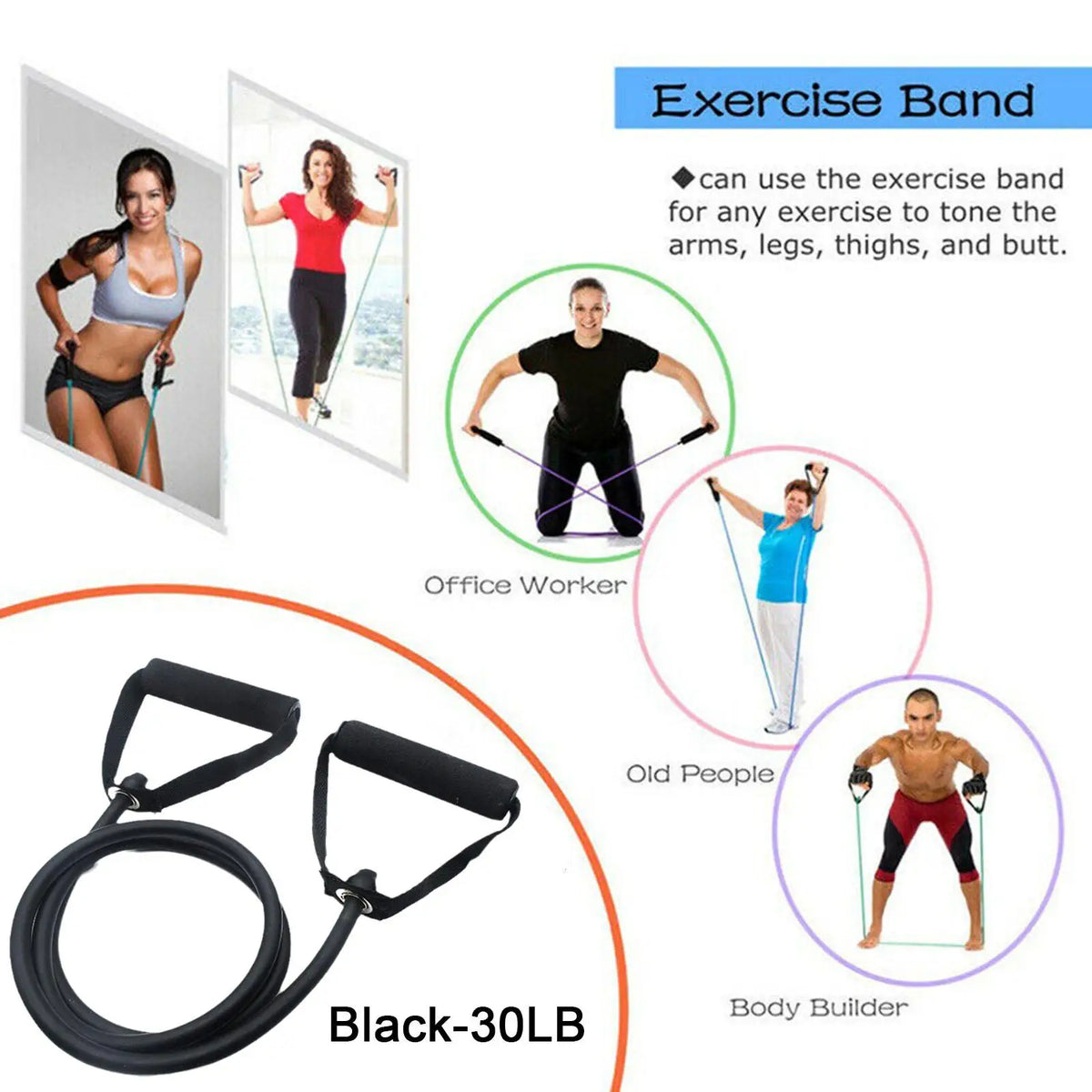 5 Levels Resistance Bands With Handles Yoga Pull Rope Elastic Fitness Exercise Tube Band For Home Workouts Strength Training New