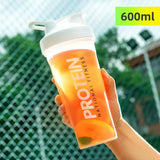 Protein Powder Shaker Cup400/600/650ml with Metal Stirrer Fitness Sports Mixing Bottle Portable Leak Proof Plastic Cup Drinkware